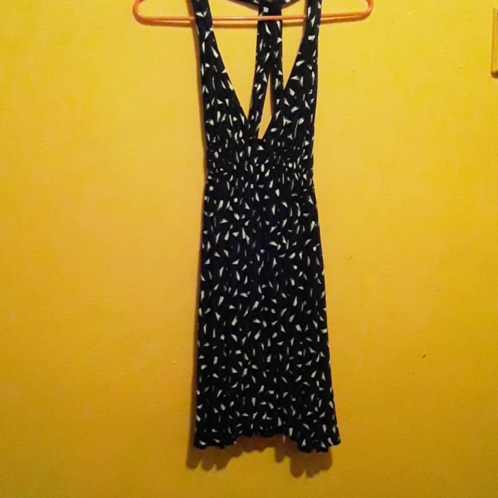 Printed black and white dress